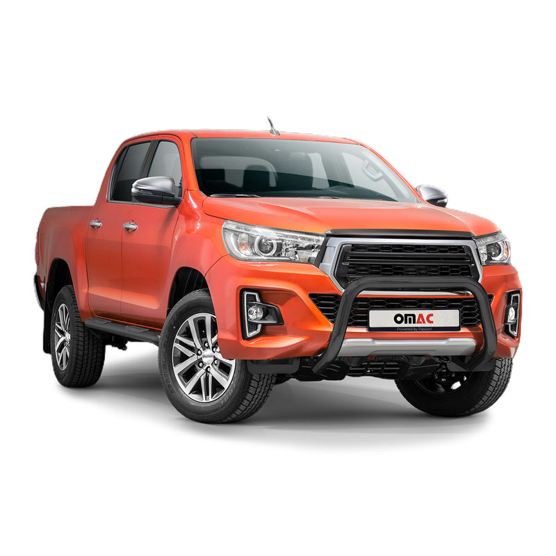 Protezione anteriore per Toyota Hilux 2018-2022 con ABE in acciaio inox nero