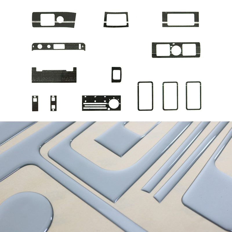 Decorazione interna abitacolo per camion Volvo FH12 1993-2002 effetto alluminio, 13 pezzi