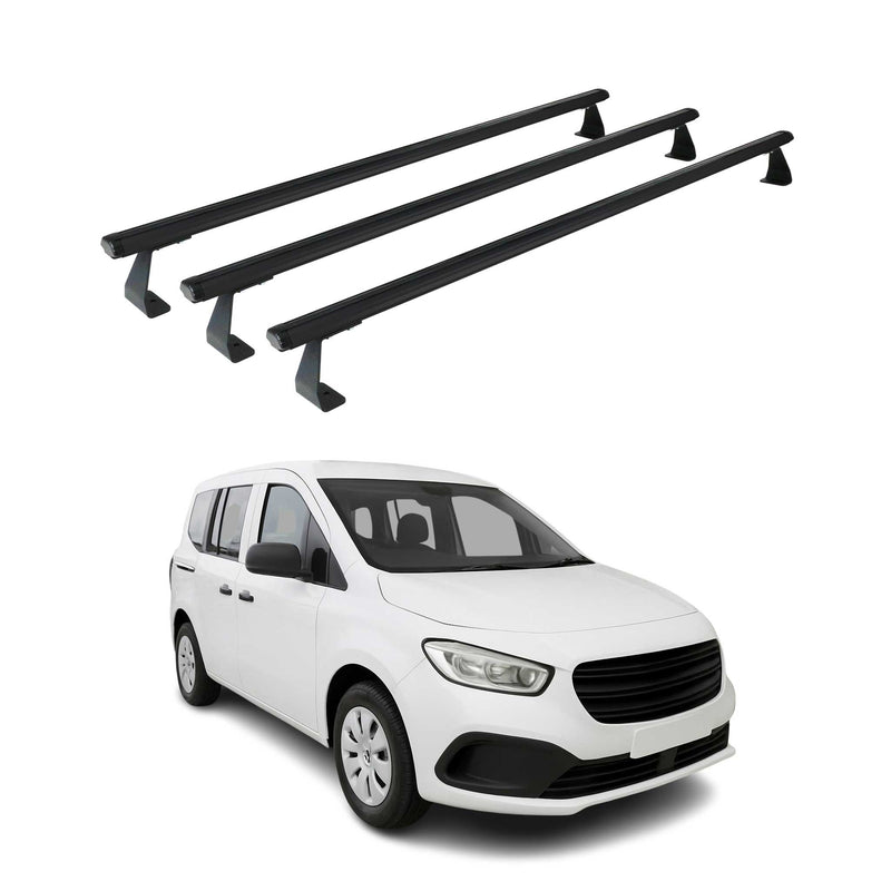 Portapacchi da tetto per Mercedes Citan 2021-2025 Alluminio Nero 3 pezzi