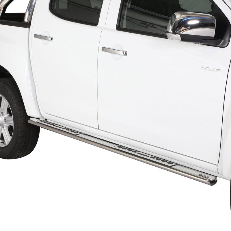 Minigonne laterali in acciaio per Isuzu D-Max Double Cab 2012-2019 Grigio