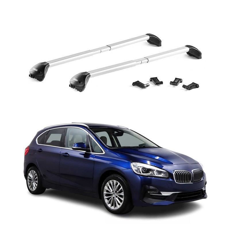 Barre portatutto per BMW Serie 2 Active Tourer F45 2014-2021 alluminio argento 2 pezzi ABE