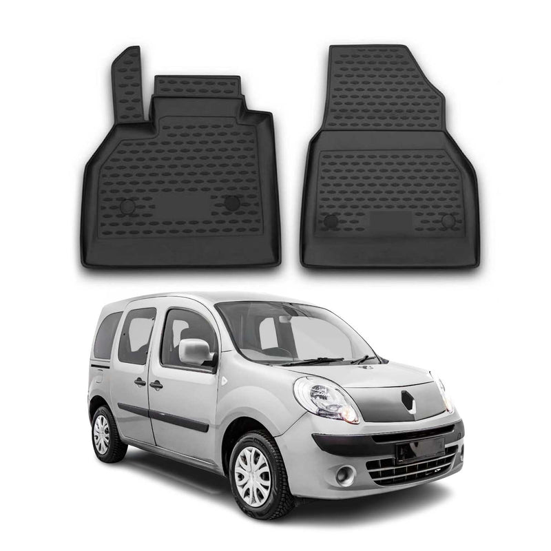 Tappetini Renault Kangoo 2008-2021 in TPE Nero 2 pezzi