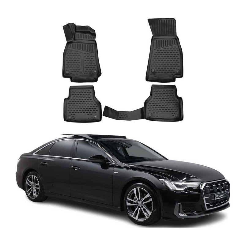 2018-2025 Audi A6 Limo Avant Allroad C8 Fußmatten Gummi Schwarz 4 tlg