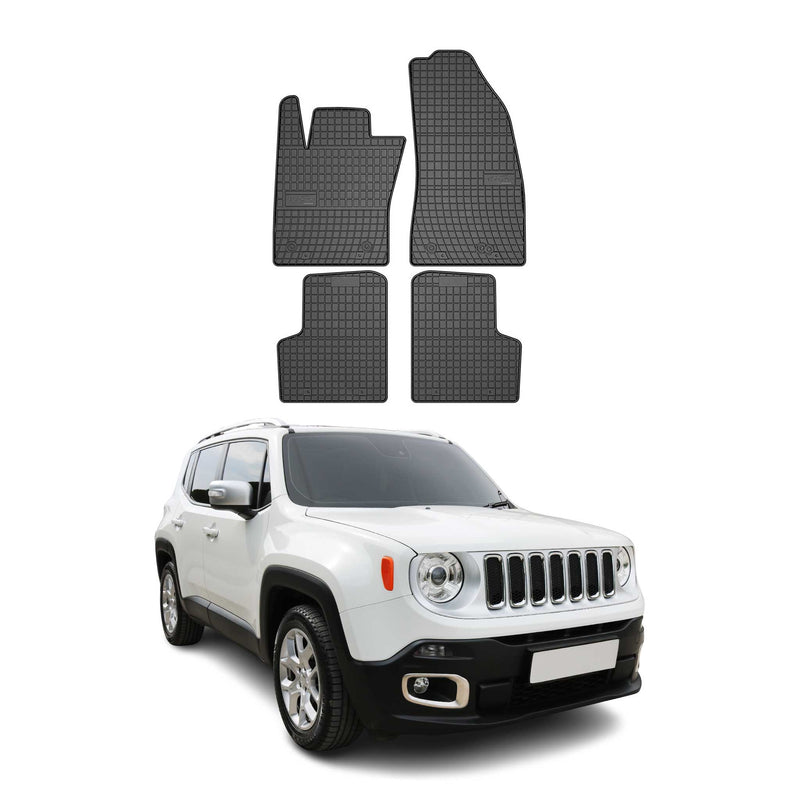 Tappetini in gomma neri per Jeep Renegade 2014-2018, 4 pezzi