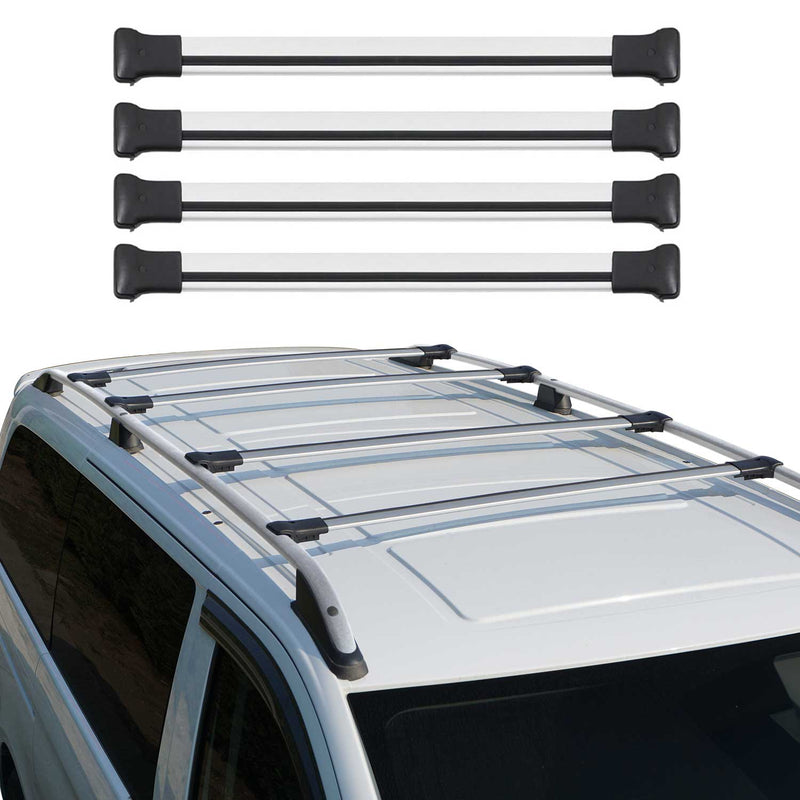 Portapacchi da tetto per VW T6 T6.1 tutti gli anni 2015-2024 alluminio argento 4 pezzi