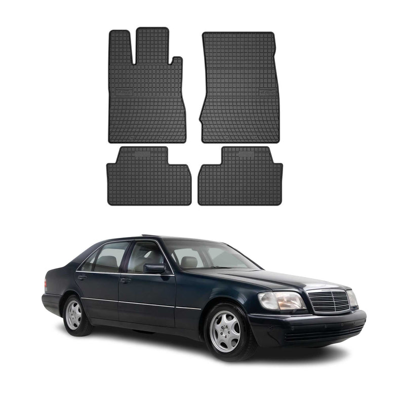 Tappetini in gomma neri per Mercedes W220 1998-2005, 4 pezzi