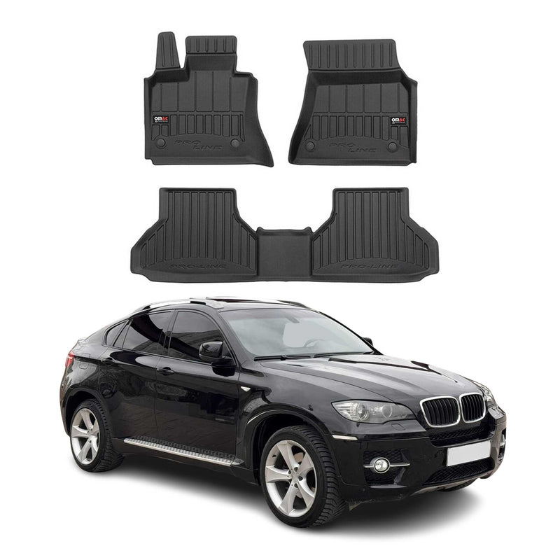 Tappetini BMW X6 E71 E72 2007-2014 in TPE nero, 3 pezzi