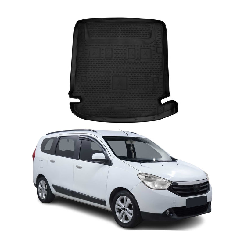 Kofferraummatte Kofferraumwanne für Dacia Lodgy 2012-2024 Gummi TPE Schwarz
