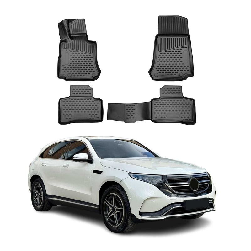 Tappetini in gomma OMAC per Mercedes EQC N293 2019-2023, neri, 4 pezzi