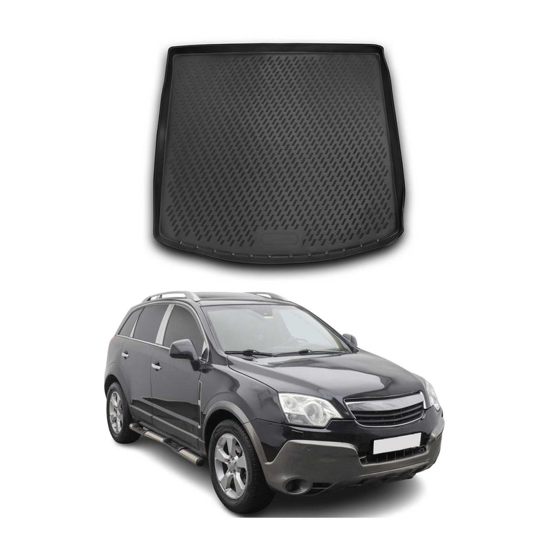 Tappetino per bagagliaio per Opel Antara 2006-2021 in gomma TPE nero