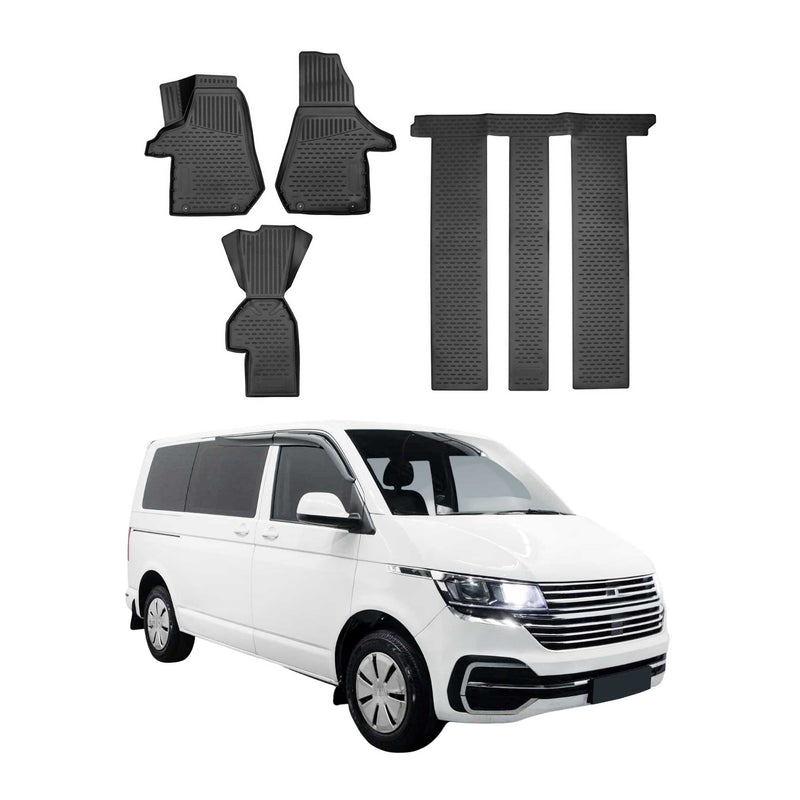Tappetini in TPE neri per VW T6.1 Multivan 2019-2024, 4 pezzi