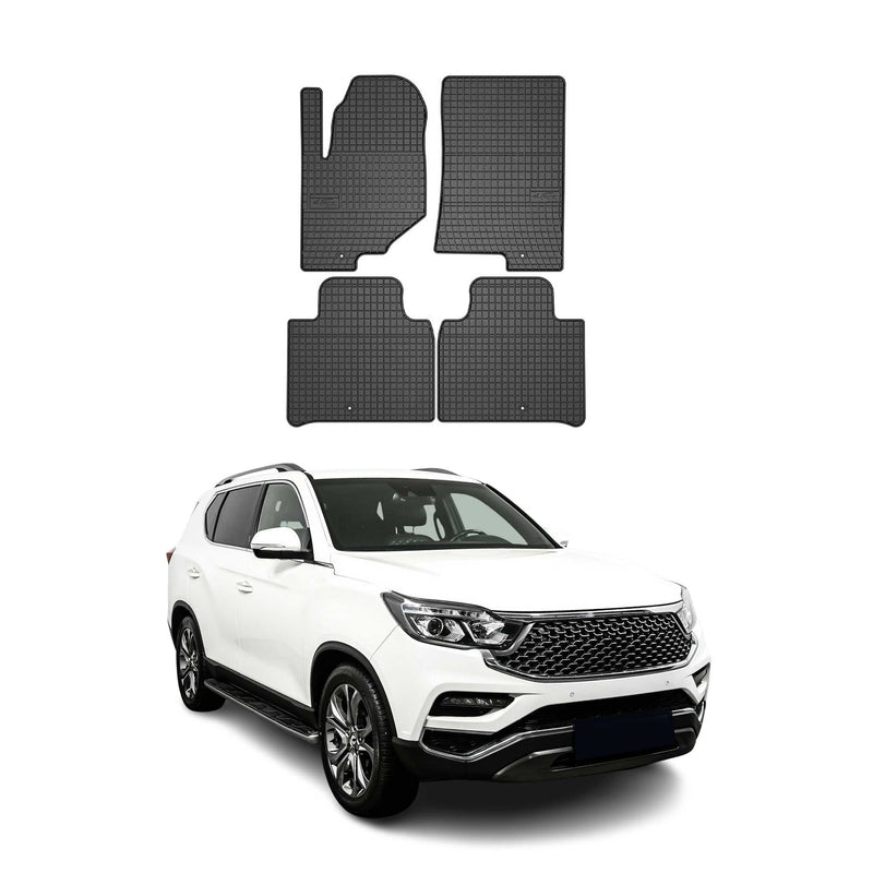Tappetini Ssangyong Rexton 2012-2017 in TPE nero, 4 pezzi