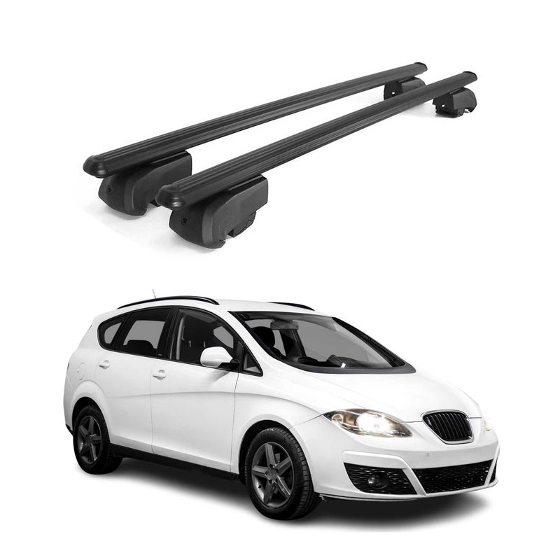 Portapacchi da tetto per Seat Altea XL 2006-2015 ABE alluminio nero 2x