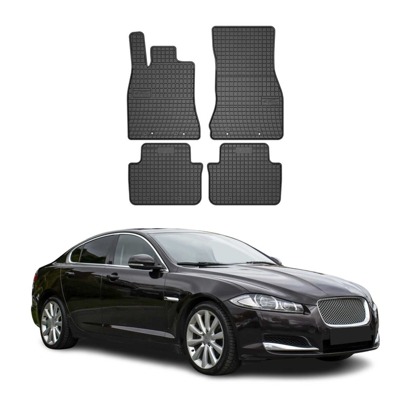 Tappetini in gomma neri per Jaguar XF X250 2007-2015, 4 pezzi