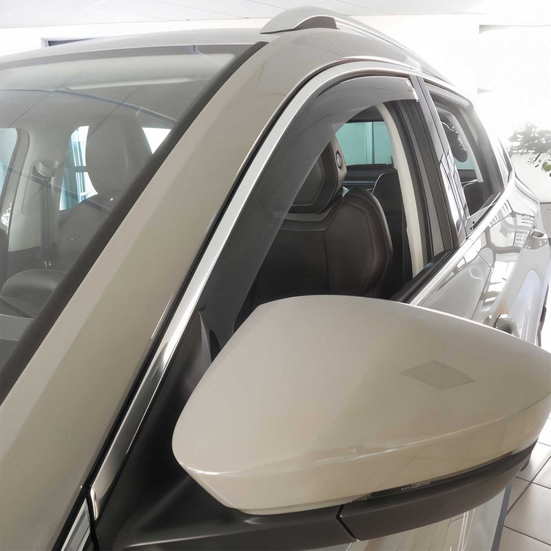 Deflettore antivento e antipioggia per Skoda Karoq 2017-2025 5 porte in acrilico scuro, 2 pezzi