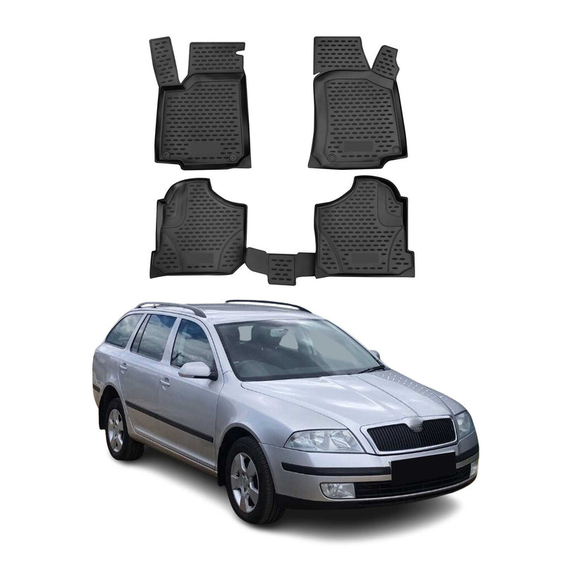 Tappetini Skoda Octavia Tour 2005-2010 in TPE nero, 4 pezzi
