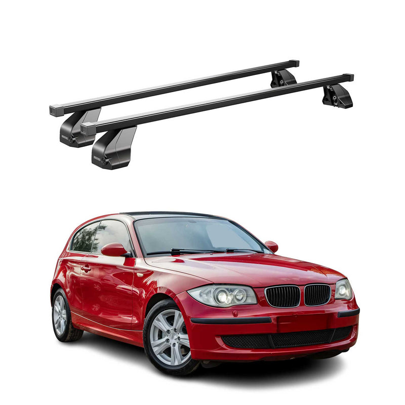 Menabo Dachträger für BMW 1er E87 E81 Schrägheck 2004-2011 75kg Schwarz Stahl 2x