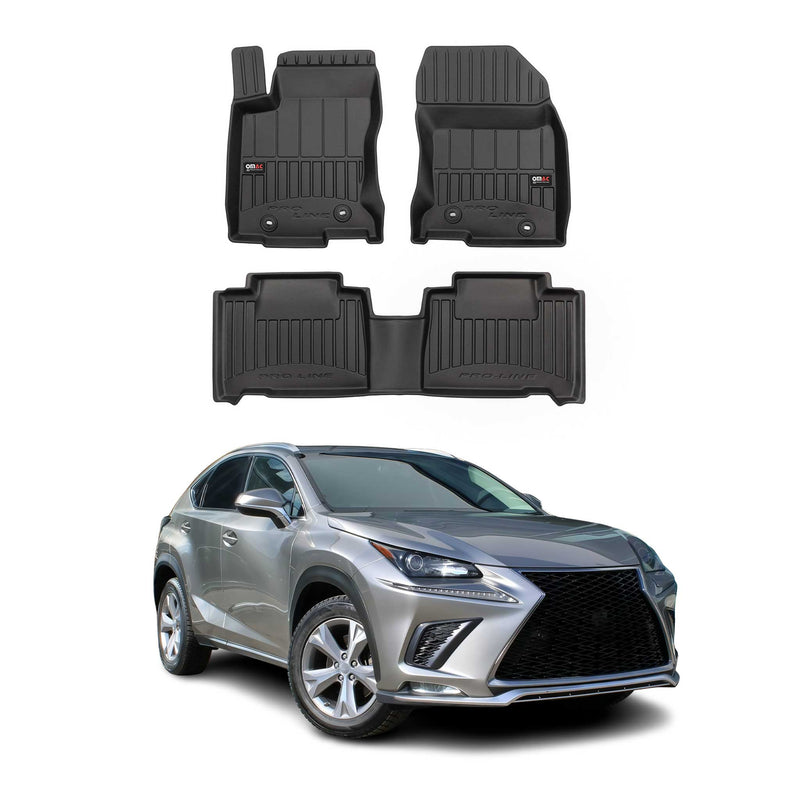 Tappetini Lexus NX 2015-2021 in TPE nero, 3 pezzi