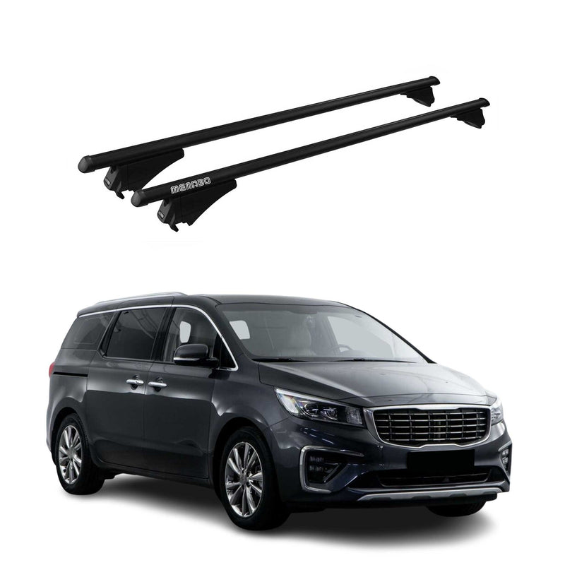 Menabo Dachträger Grundtäger für Kia Carnival 2014-2020 75kg Alu Schwarz 2 tlg
