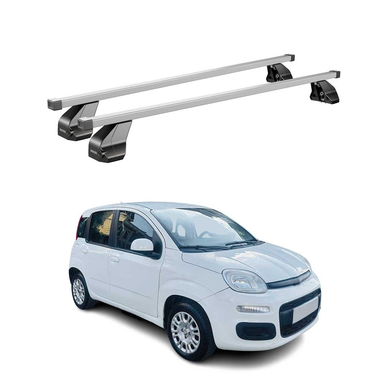 Portapacchi Menabo in acciaio per Fiat Panda 2015-2025, argento, 2 pezzi