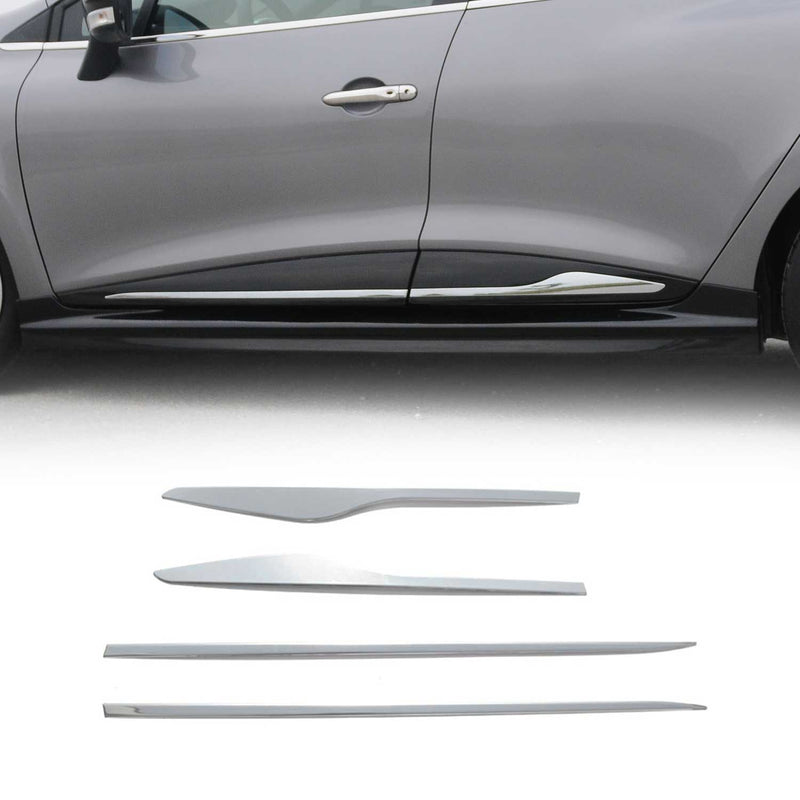 Striscia di protezione per portiera laterale, strisce per portiera, strisce di protezione per portiera per Renault Clio 2012-2019 cromate, 4 pezzi