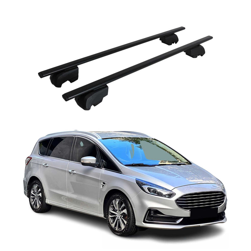 Portapacchi da tetto per Ford S-Max 2015-2023, portapacchi base ABE nero 2x