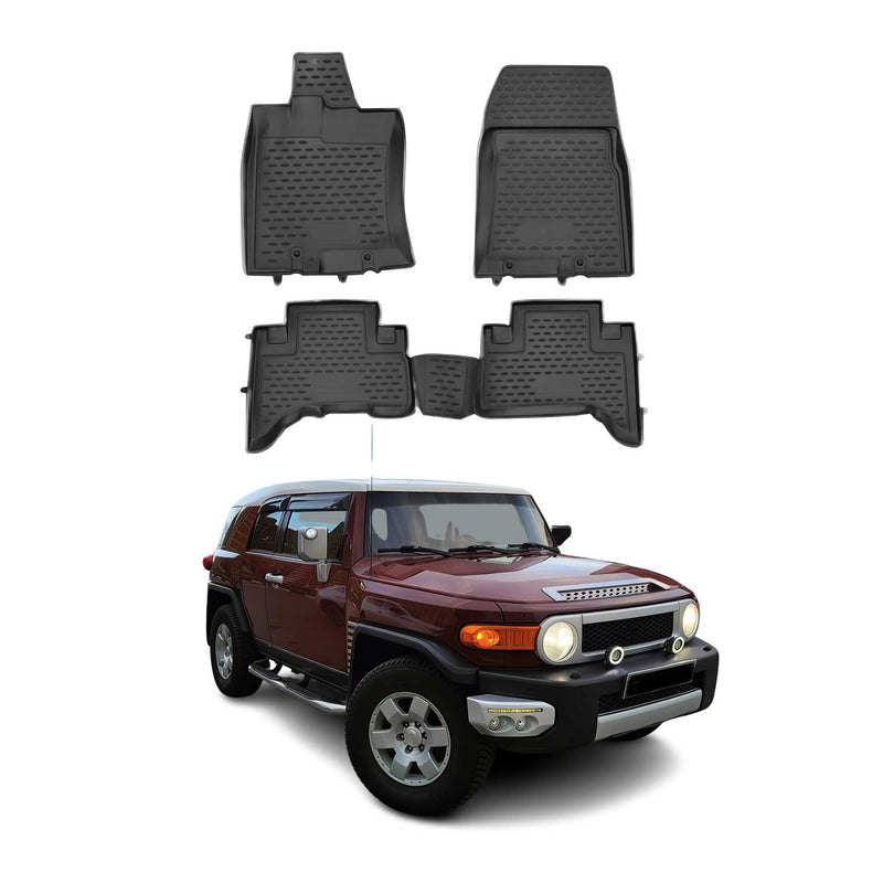 Tappetini per Toyota FJ-Cruiser 2007-2014 in TPE nero, 4 pezzi