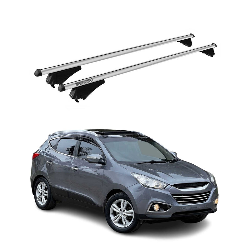 Portapacchi Menabo per Hyundai ix35 2010-2015 alluminio argento 2x