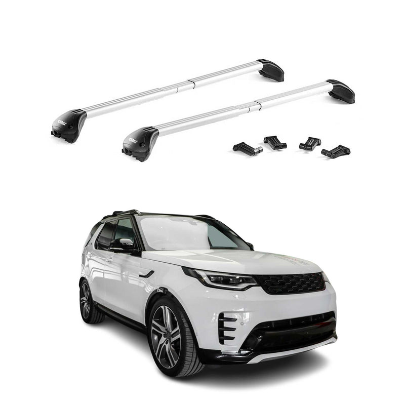 Barre portatutto per Land Rover Discovery 2017-2025 in alluminio argento 2 pezzi ABE