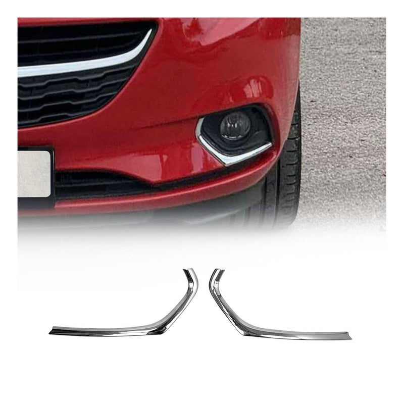 Cornice per fendinebbia per Opel Corsa 2015-2019 in acciaio inox argento 2x