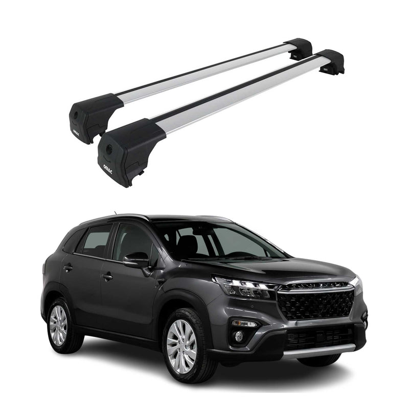 Portapacchi da tetto per Suzuki SX4 S-Cross 2020-2025 ABE grigio alluminio