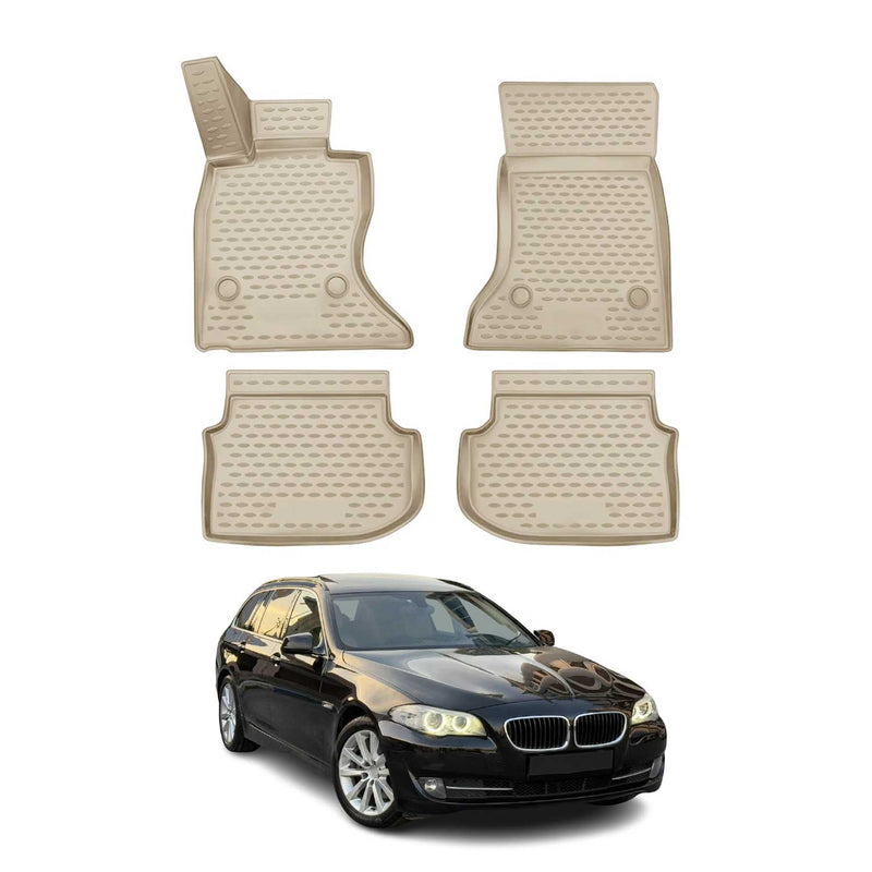 2010-2013 BMW 5er F11 Touring Fußmatten TPE Beige 4 tlg