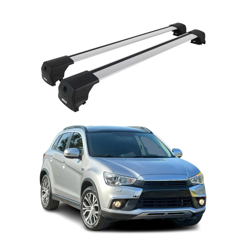 Portapacchi da tetto per Mitsubishi ASX 2010-2022 ABE grigio alluminio