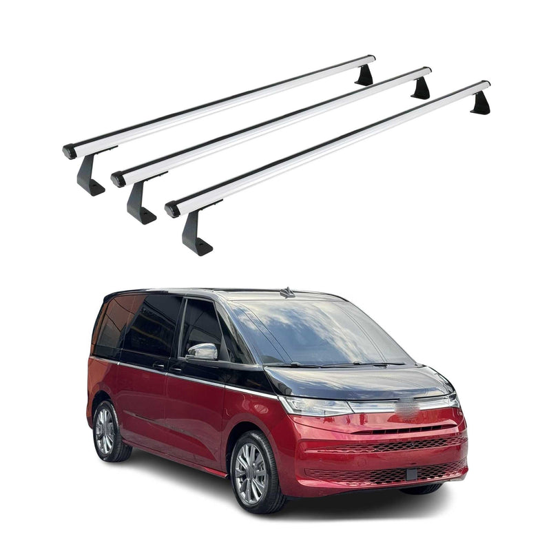 Dachträger Gepäckträger für VW T7 Multivan 2021-2025 Aluminium Silber 3tlg