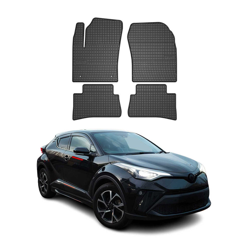 Tappetini in gomma neri per Toyota C-HR 2016-2025, 4 pezzi