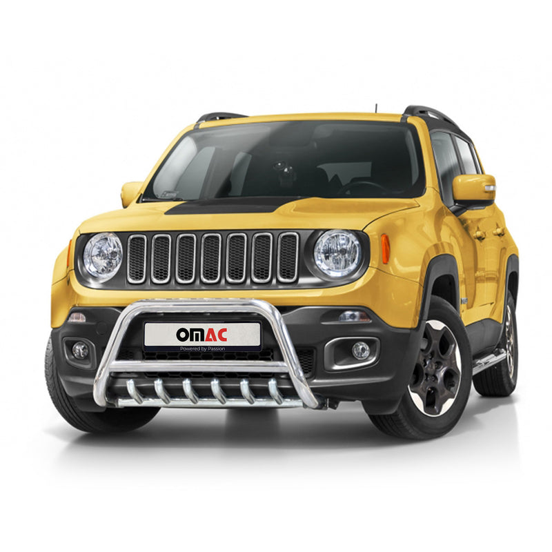 Protezione anteriore per Jeep Renegade 2014-2024 con ABE acciaio argento
