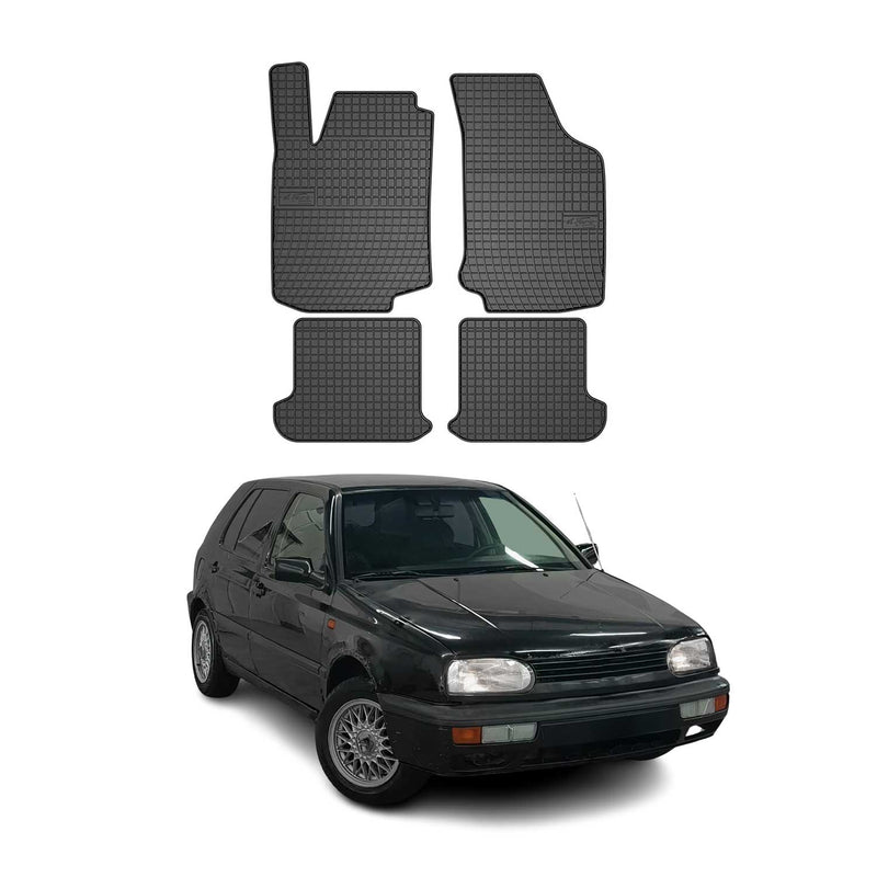 Tappetini in gomma neri per VW Golf 1991-1999, 4 pezzi