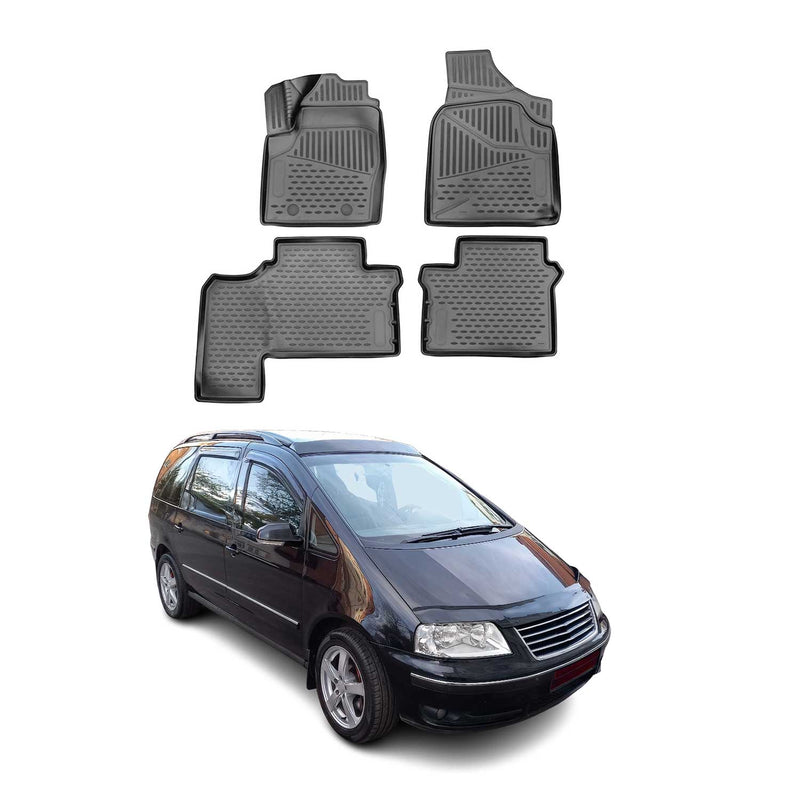 Tappetini per Seat Alhambra 1995-2010 in TPE Nero 4 pezzi