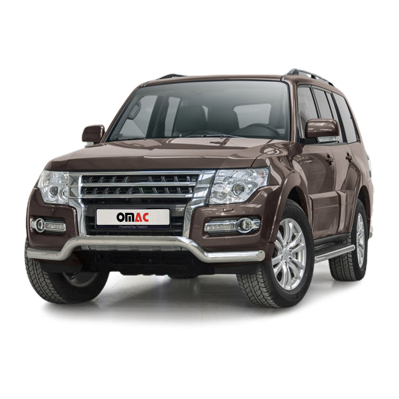 Barra di protezione anteriore per Mitsubishi Pajero 2014-2022 con ABE acciaio argento