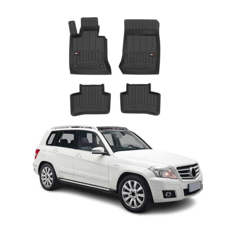 Tappetini Mercedes GLK Classe X204 2008-2015 in TPE Nero 4 pezzi