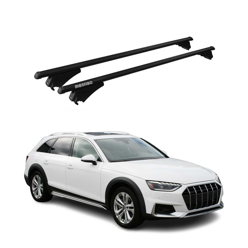 Barre portatutto Menabo per Audi A4 B9 Avant Allroad 2016-2024 ABE Alu Nero