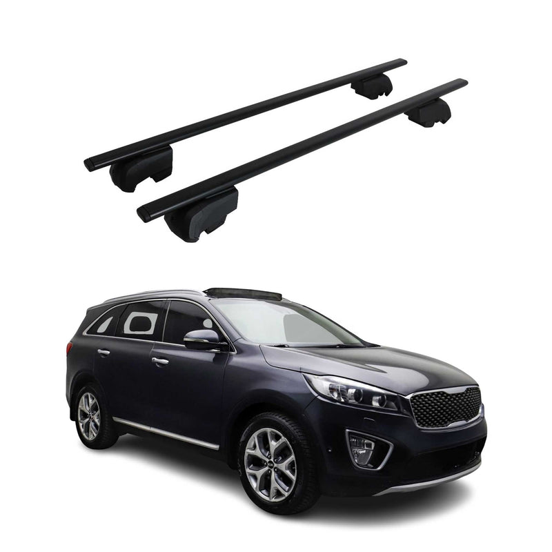 Portapacchi da tetto per Kia Sorento 2014-2020, portapacchi base ABE nero 2x