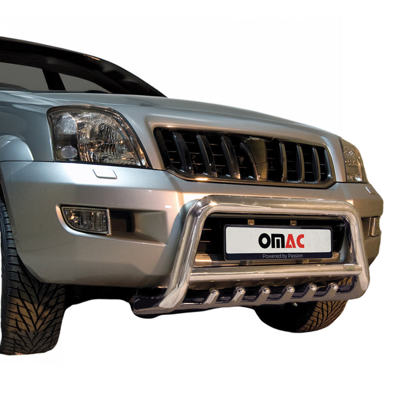 Protezione anteriore per Toyota Land Cruiser 120 2003-09 ABE acciaio argento