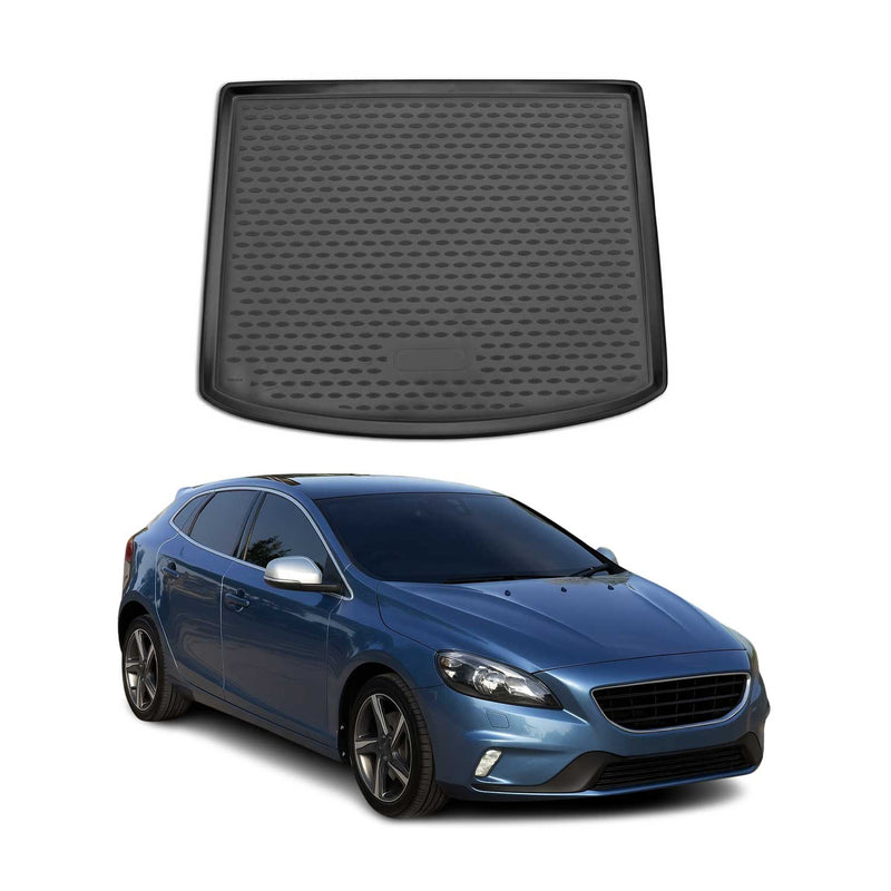 Tappetino per bagagliaio in gomma TPE per Volvo V40 2012-2019, nero