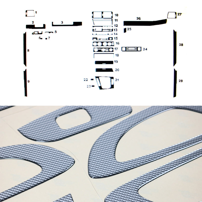 Decorazione interna abitacolo per BMW Serie 3 E46 1998-2007 effetto carbonio 25 pezzi