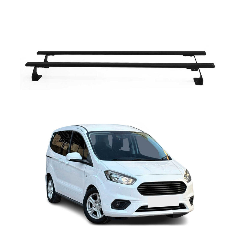 Portapacchi da tetto per Ford Transit Courier 2014-2025 Acciaio Nero 2 pezzi