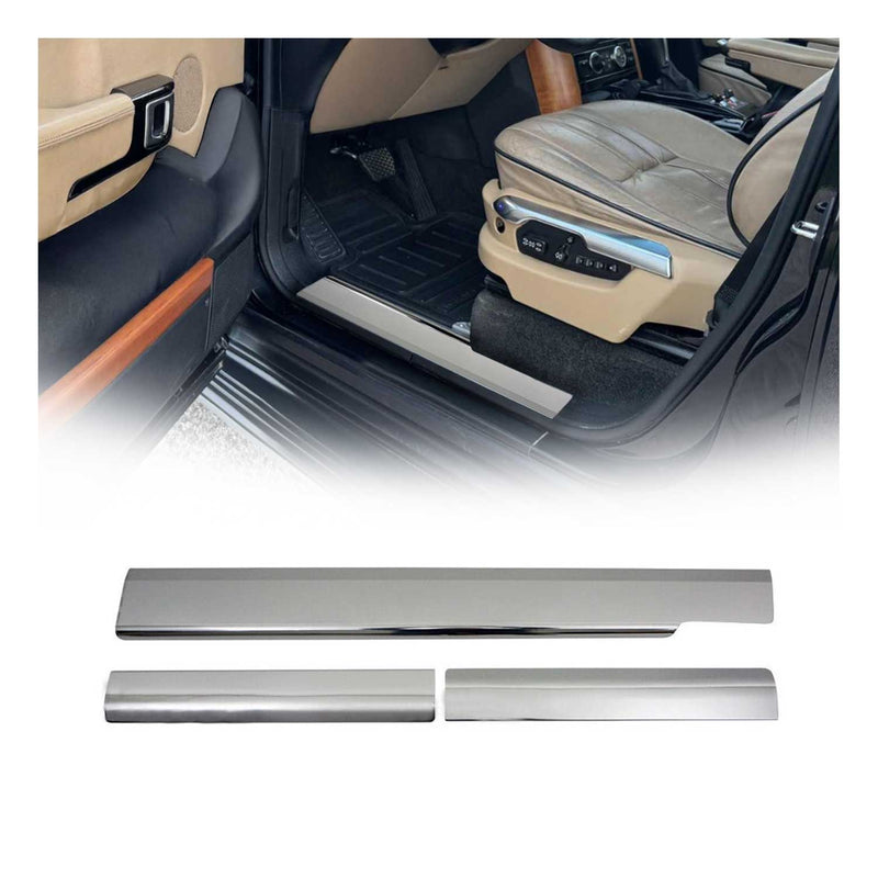Soglie delle portiere per Range Rover L322 2002-2012 in acciaio inox argento 4x