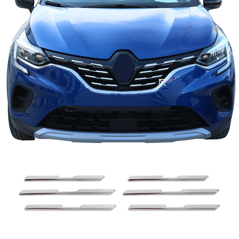 Strisce griglia per Renault Captur 2020-2025 argento cromato 6x