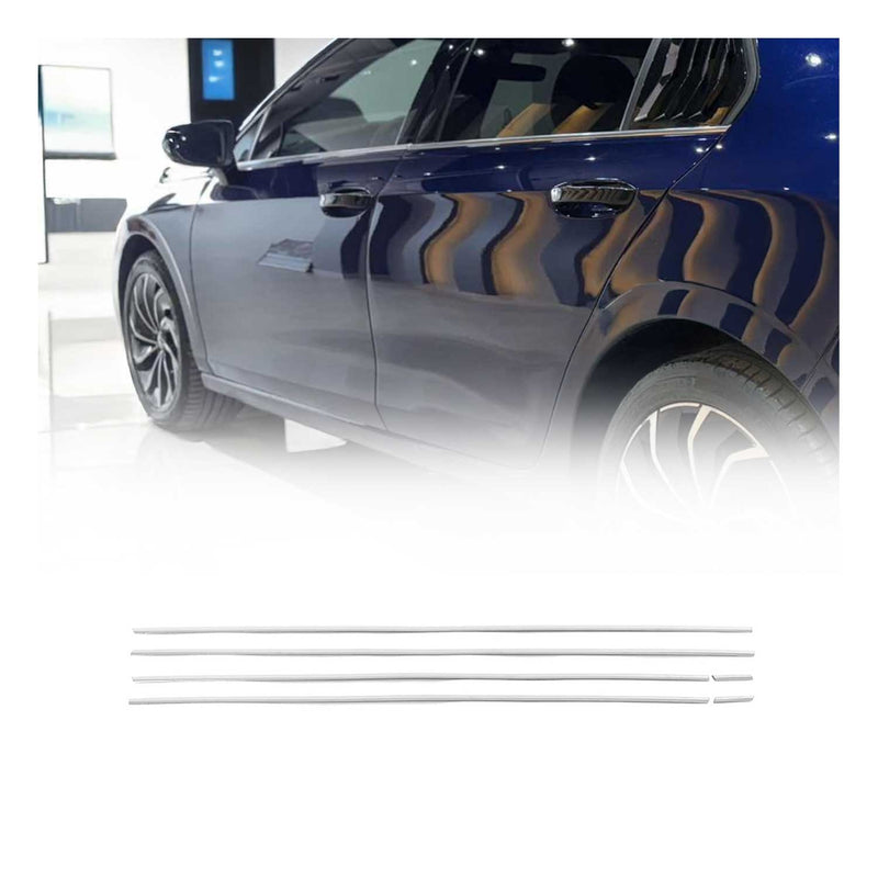Listelli decorativi per finestrini per VW Golf 8 2019-2025 in acciaio inox cromato, 6 pezzi