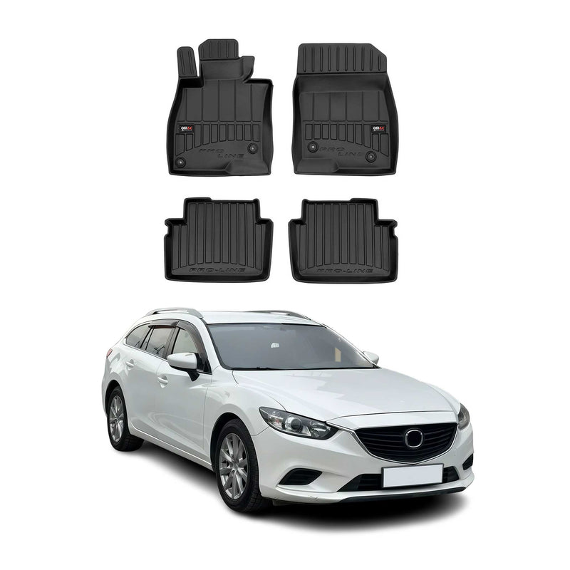 Tappetini Mazda 6 2012-2025 in TPE nero, 4 pezzi